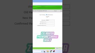 ZTE Router Password Change wifi zte wifipassword [upl. by Rodmun]
