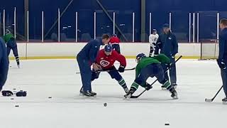 Sedins help Canucks with faceoff work [upl. by Teahan]