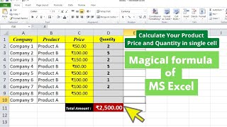 How to Calculate Product Price and Quantity in Excel  Calculate Product Price and Qty in One Cell [upl. by Kane964]