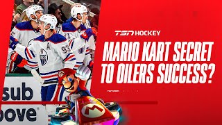 AllIn Oilers unwind with Mario Kart much to Draisaitls dismay [upl. by Ynneh]