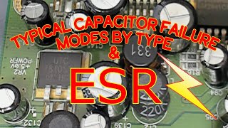 Common capacitor types and their typical failure modes ESR testing explained [upl. by Ainnek491]