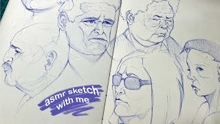 ASMR SKETCH WITH ME  ballpoint pen [upl. by Nivlak]