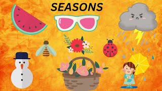 SEASON NAME SPRING SUMMER AUTUMN WINTER BABY RHYMES COLORS COLORSNAMES SNOW TEA ENGLISH [upl. by Saval]