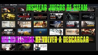 Tutorial Muy Facil2017Como pasar juegos de steam a disco duro y viceversa [upl. by Nosmirc]