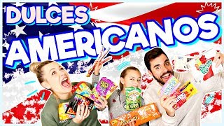 🇺🇸 ESPAÑOLES PRUEBAN DULCES AMERICANOS 🤪  Familia Carameluchi [upl. by Nennahs]