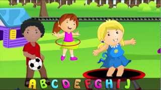 ABC Alphabet Song in HD with Lyrics  Childrens Nursery Rhymes by eFlashApps [upl. by Anasor]