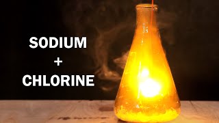 Making table salt using sodium metal and chlorine gas [upl. by Akessej]