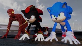 Sonic vs Shadow vs Flash Race Full Animated Cartoon Part 1 2 3 and so on Who is Faster The Hedgehog [upl. by Akire]