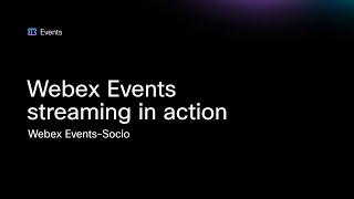 Webex Events  Streaming In action [upl. by Manley86]