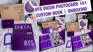 BTS DICON PHOTOCARD 101 CUSTOM BOOK  UNBOXING [upl. by Nallek]