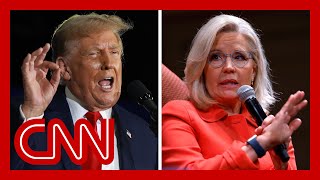 Trump amplifies posts calling for televised military tribunal for Liz Cheney [upl. by Onitsirc]