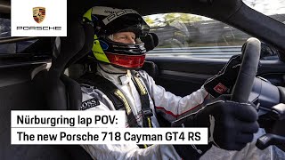 On board the new Porsche 718 Cayman GT4 RS at the Nürburgring [upl. by Abocaj929]