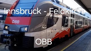 Innsbruck  Feldkirch Scenic Train Journey Trans Alpine route with OBB CityJet Full Ride Volle Fahrt [upl. by Sivia]