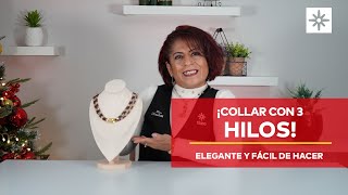 Collar de 3 HILOS ¡Aprende como CERRAR esta pieza 😱👇❤️ [upl. by Ad]