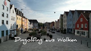 Dingolfing von oben Dingolfing aus Wolken 4k 🇩🇪 Drohnenfliegen über Dingolfing [upl. by Laven277]