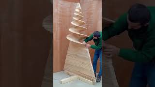 DIY Christmas Tree Made of Planks—A Twist You Have to See 🤯✨ [upl. by Brendin]