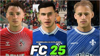 FC 25  BUNDESLIGA 2 U23 PLAYERS WITH REAL FACES [upl. by Dene]