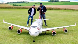 GIGANTIC  RC MODEL BOEING 747400  ELECTRIC EDF ENGINE AIRLINER JET FROM TYLER PERRY  FLIGHT DEMO [upl. by Wye]