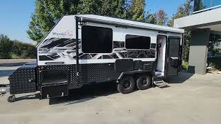 196quot STAR Touring Caravan  Alloy Frame 220L Water 250W Solar Reverse Camera 199L Fridge amp More [upl. by Lennahc]