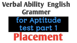 Verbal Ability Full Concept in Hindi for Aptitude part 1  Job Placement Aptitude Series 📚🔥 [upl. by Aihgn]