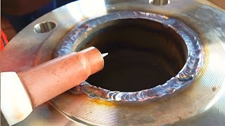 Tig Welding 3quot Duplex Stainless Steel Pipe and Flange [upl. by Idonna]