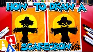 How To Draw A Scarecrow Silhouette  HAPPY HALLOWEEN [upl. by Akemrej478]