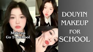 douyin makeup for school  makeup tutorial  Makeup Transformation grwm makeup [upl. by Neitsirk]