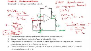 Exercice corrigé sur lamplificateur opérationnel en montage non inverseur [upl. by Aneala663]