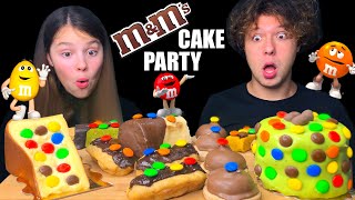 ASMR MampM CHOCOLATE CAKE CHEESECAKE MINI ECLAIRS EATING SOUNDS MUKBANG 먹방  Tati ASMR [upl. by Haiacim]