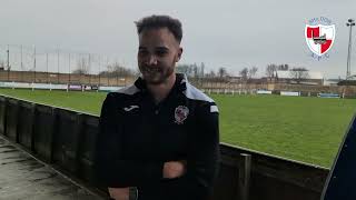 Man of the Match Billy Greulich Smith spoke to Wilf Tray following todays win at Whitley Bay FC [upl. by Ethyl536]