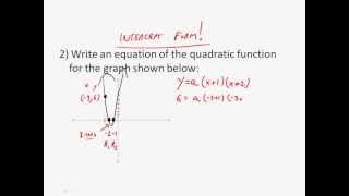 Algebra 2  Writing the Intercept Form of a Quadratic Function [upl. by Nref469]