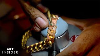 How A Diamond Cuban Link Bracelet Is Made  Insider Art [upl. by Ilajna]