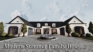 BLOXBURG Modern Summer Family House  NoGamepass  Speedbuild  Roblox Bloxburg [upl. by Aseyt]