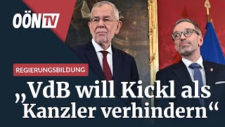 Regierungsbildung „Van der Bellen will Kickl als Kanzler verhindern“ [upl. by Asseram]