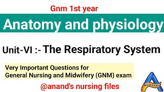 Gnm 1st year Anatomy amp physiology UnitVI Respiration system important Questions [upl. by Notlok517]