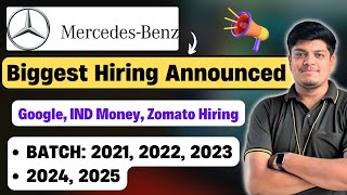 Mercedes Benz Biggest Hiring Announced  Off Campus Drive 2025 2024 2023 2022 2021 BATCH [upl. by Adriel]