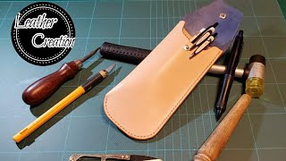 【レザークラフト】ペンケース making of pen case DIY [upl. by Kondon354]