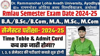 rmlau exam date  rmlau ugpg exam date  rmlau news today  rmlau exam time table 2024​25 [upl. by Maeve]