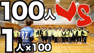 【ドッジボール】100人vs1人100機どっちが強いの？ [upl. by Akenahs147]