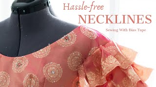 Sewing A Neckline With Bias Tape [upl. by Kentigerma]