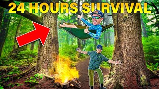 24 HOUR Camping FISHING Survival CHALLENGE  Part 1 [upl. by Centonze710]