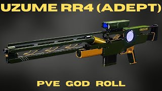 UZUME RR4 ADEPT PVE God Roll  Random Roll Guide  Solar Sniper Riffle  Destiny 2 [upl. by Ardnassak285]