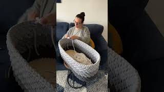 Grey Ombré Moses Basket crocheting baby crochetmosesbasket [upl. by Pitts]