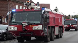 Flugfeldlöschfahrzeuge unterstützen bei Großbrand in Werft Einsatzfahrten Bundeswehrfeuerwehr Hohn [upl. by Suirrad629]