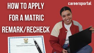 How To Apply For A Matric RemarkRecheck  Careers Portal [upl. by Aiet833]