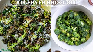 6 mins Air fryer broccoli parmesan recipe  Air fried Broccoli  Air fryer Roasted Broccoli [upl. by Yclehc]