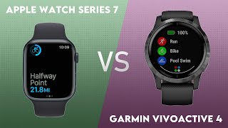 Apple Watch Series 7 vs Garmin Vivoactive 4 Comparison [upl. by Aihsekan]