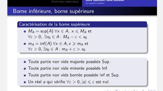 Caractérisation de la borne supérieur et inférieure [upl. by Arundel]