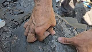 How to repair Ammonite fossils at the Ammolite mine [upl. by Lede]