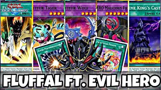 Fluffal Ft Evil Hero and Super Polymerization YuGiOh Duel Links [upl. by Scandura]